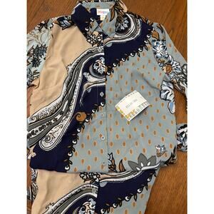 NWT Lularoe Ellie Dress- Size XXS- Blue Paisley